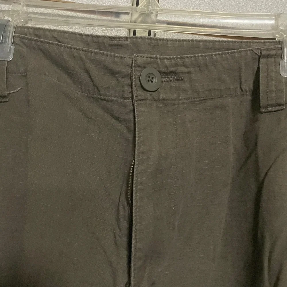 Open‎ Trails Men Olive Green Cargo Shorts Size 40 Cotton Flat Front Pockets